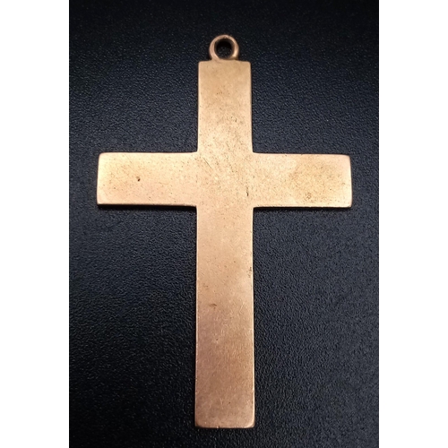 290 - A Vintage 15K Yellow Gold Cross Pendant. 4cm x 2.5cm. 5g weight.