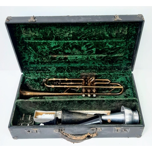 68 - A Vintage Rolls Diplomat Trumpet. Rolls diplomat engraved on bell. Decorated with a lovely rose gold... 