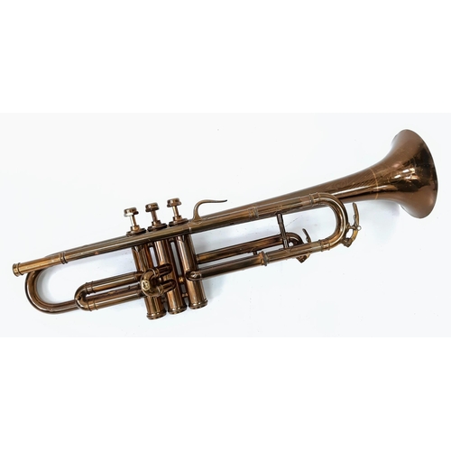 68 - A Vintage Rolls Diplomat Trumpet. Rolls diplomat engraved on bell. Decorated with a lovely rose gold... 