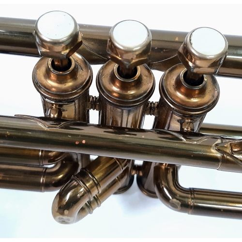 68 - A Vintage Rolls Diplomat Trumpet. Rolls diplomat engraved on bell. Decorated with a lovely rose gold... 