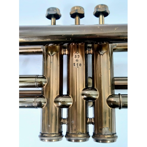 68 - A Vintage Rolls Diplomat Trumpet. Rolls diplomat engraved on bell. Decorated with a lovely rose gold... 