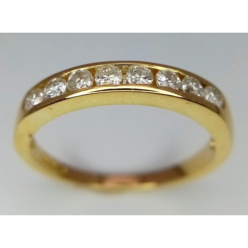 162 - 18K YELLOW GOLD DIAMOND 1/2 ET RING 0.40CT 

WEIGHT: 2.4G 
SIZE L