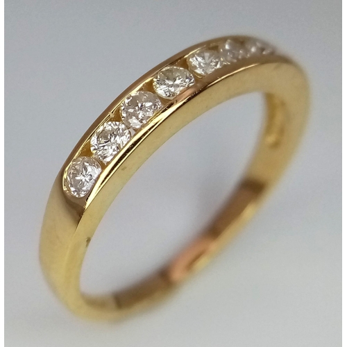 162 - 18K YELLOW GOLD DIAMOND 1/2 ET RING 0.40CT 

WEIGHT: 2.4G 
SIZE L