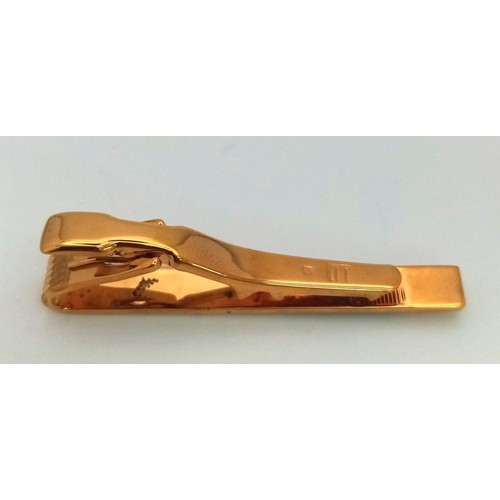 444 - A Gilded Dunhill Tie clip - With case.