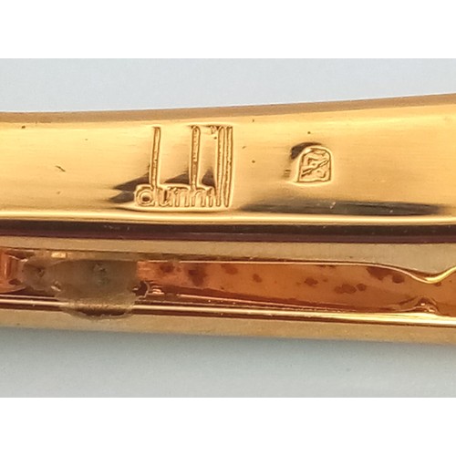 444 - A Gilded Dunhill Tie clip - With case.