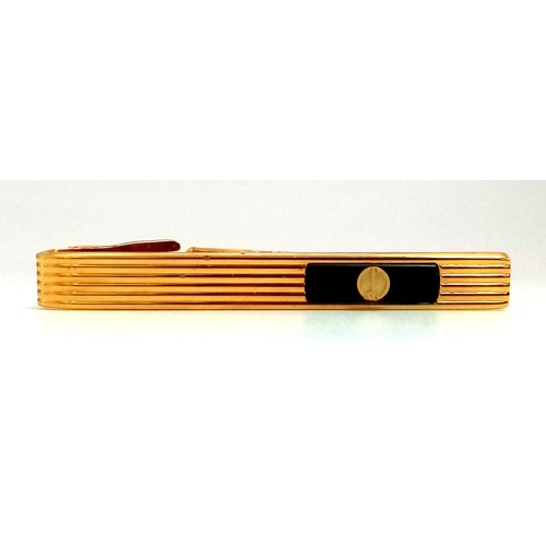 444 - A Gilded Dunhill Tie clip - With case.