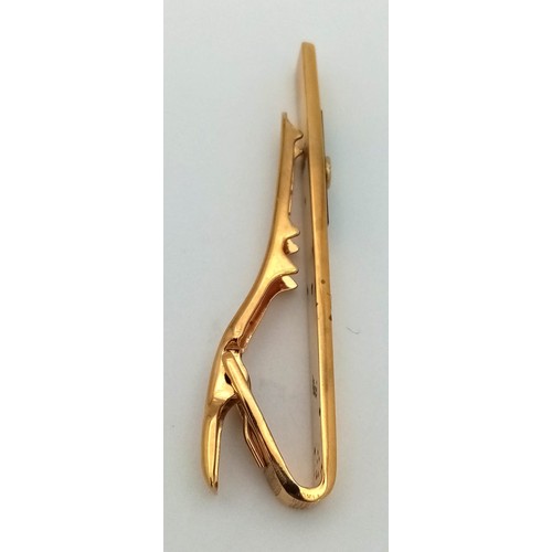 444 - A Gilded Dunhill Tie clip - With case.