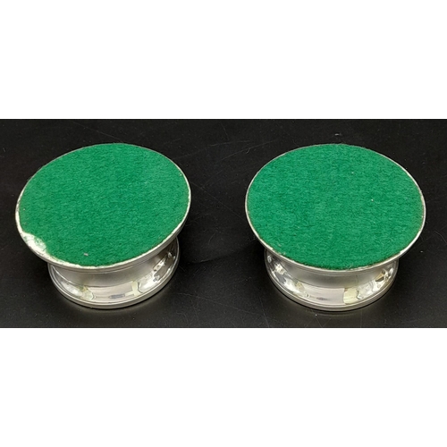 779 - A beautiful pair of Hallmarked Silver Jubilee Candlestick Holders. 

6.3cm Diameter.
58.4 grams each... 