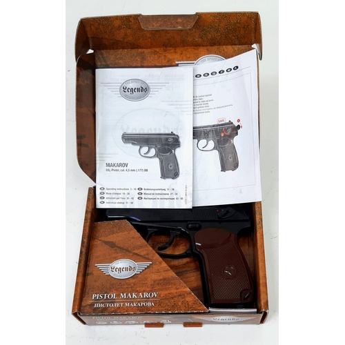 859 - A Co2 pistol by Umarex Legends. Makarov,mint,cal.177,ser.no.00111,