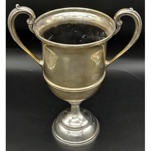 884 - THE ASSOCIATION FOOTBALL CHALLENGE CUP DATED DECEMBER 1943 IN SOLID HALLMARKED SILVER .  656gms    2... 