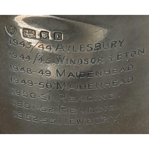 884 - THE ASSOCIATION FOOTBALL CHALLENGE CUP DATED DECEMBER 1943 IN SOLID HALLMARKED SILVER .  656gms    2... 