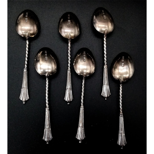 647 - An Antique Set of Six Sterling Silver Teaspoons. Hallmarks for Birmingham 1903. Makers mark of Willi... 