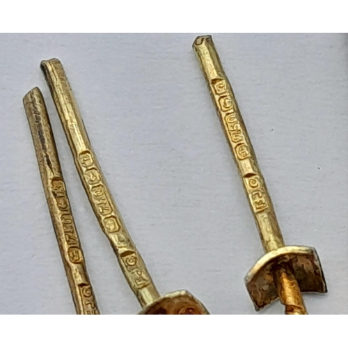 640 - A Parcel of Ten 18 Carat Yellow Gold Earring posts.

Total Weight: 1.78 Grams.