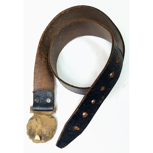 635 - A Very Rare US Navy Belt with Brass Buckle Marked Confederate States Navy and on the Reverse ISAAC, ... 