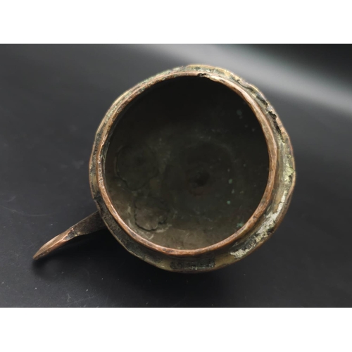 760 - An Ancient Chinese Metal Teapot. Hinge of lid is broken so a/f. 34cm tall.