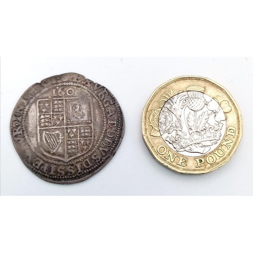 153 - A 1603 James I Silver Sixpence. First issue, mm-thistle. Rough around edges but good definition. Ple... 