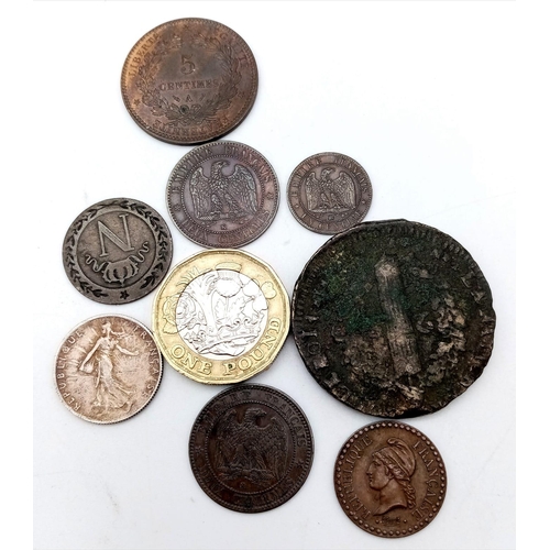 431 - Eight Antique High Grade French Coins. Please see photos for Finer details.