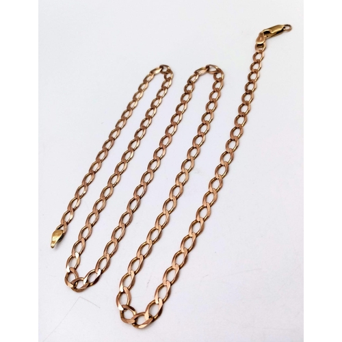 48 - An Italian 9K Yellow Gold Flat Belcher Link Necklace. 55cm. 10g weight.