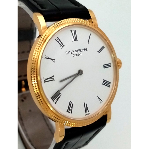 105 - A FABULOUS 18K GOLD GENTS PATEK PHILIPPE 5120J-001 IN 