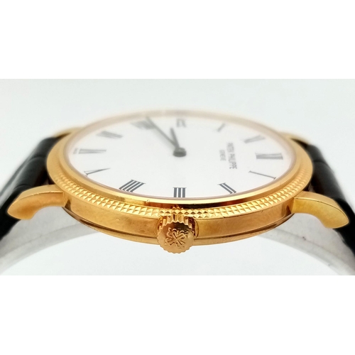 105 - A FABULOUS 18K GOLD GENTS PATEK PHILIPPE 5120J-001 IN 