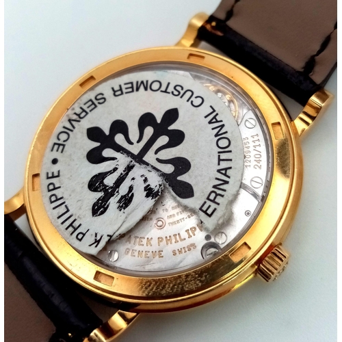 105 - A FABULOUS 18K GOLD GENTS PATEK PHILIPPE 5120J-001 IN 