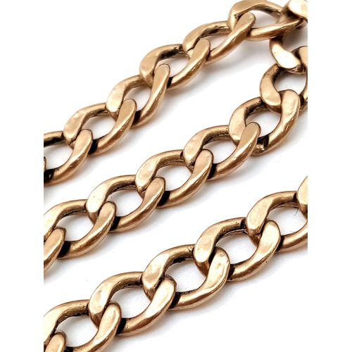 624 - A Vintage 9K Yellow Gold Flat Curb Bracelet. 19cm. 3.85g weight.