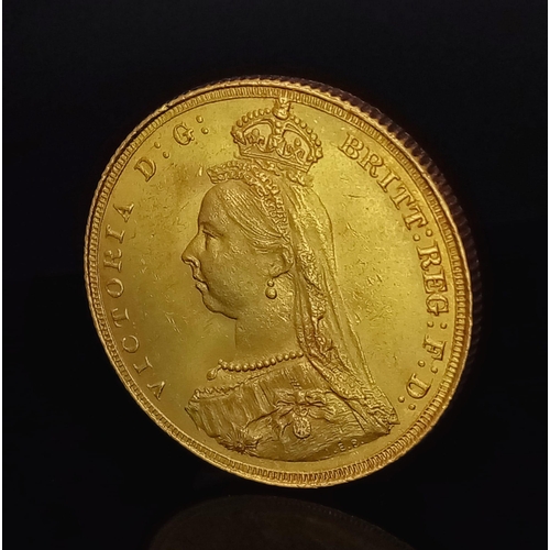 1 - An 1887 Queen Victoria 22k Gold Full Sovereign. EF but please see photos