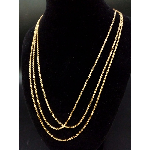 49 - A 14K Yellow Gold Rope Necklace. 156cm. 28.05g weight.