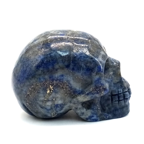 1019 - A Hand-Carved Lapis Lazuli Skull Figure. 5cm x 4cm