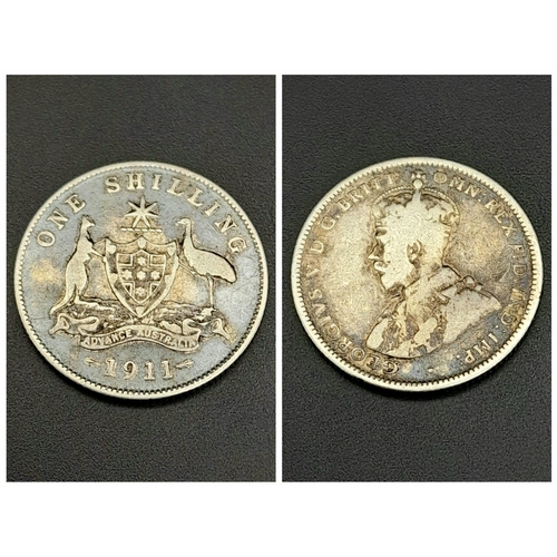 904 - Two Australian Silver Florin Coins. 1911 and 1917.