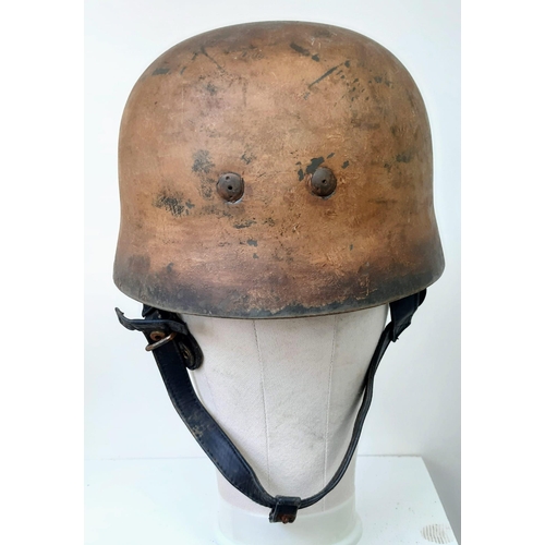 1067 - WW2 German Luftwaffe Africa Corps Fallschirmjäger (Paratroopers) Single Decal Helmet. A nice solid s... 