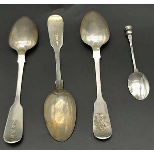 Scrumptious Scottish Sterling Silver Spoon selection. Four in total ...