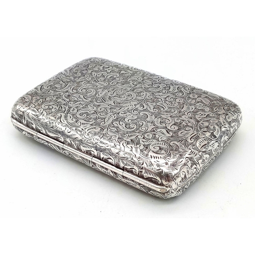 439 - Stunning 1890 BIRMINGHAM Silver Cigarette Case by John Edward Wilmot.

Engraved and Hallmarked, this... 