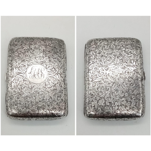 439 - Stunning 1890 BIRMINGHAM Silver Cigarette Case by John Edward Wilmot.

Engraved and Hallmarked, this... 