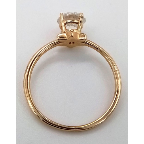 681 - A 14K Yellow Gold Diamond Solitaire Ring. Approximately 1ct. Size N. 1.86g total weight.