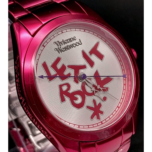 A Vivienne Westwood Shocking Pink Ceramic 'Let it Rock' Quartz