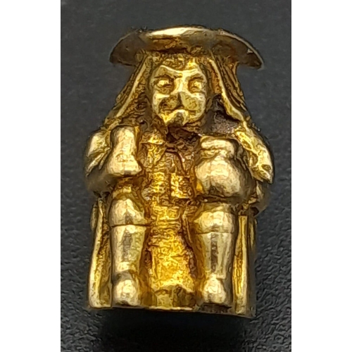 1687 - A VINTAGE 9K YELLOW GOLD TOBY JUG CHARM/PENDANT, WEIGHT 2.6G, FULL UK HALLMARKS