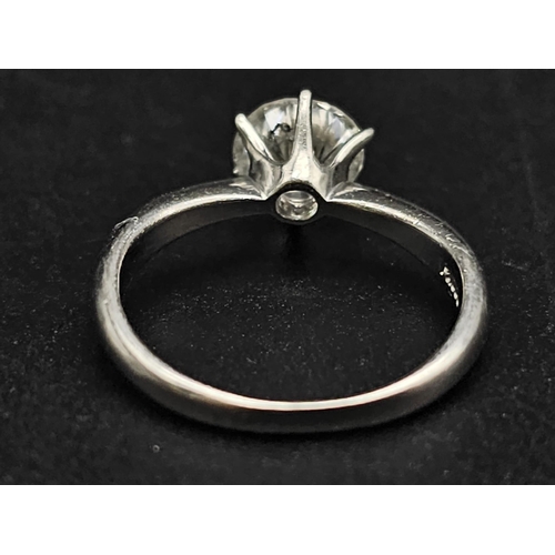 190 - A 1.275ct DIAMOND SOLITAIRE RING IN PLATINUM .4.2gms   size K