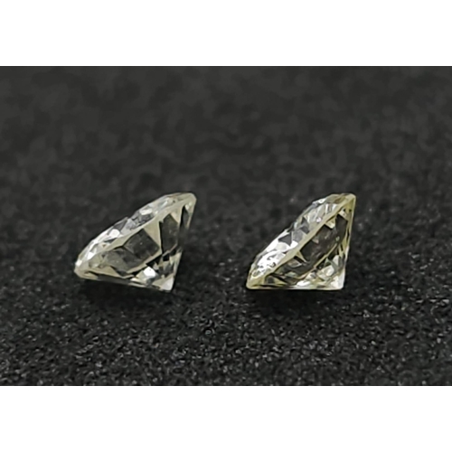 511 - PAIR OF ROUND BRILIANT CUT LOOSE DIAMONDS STONES, APPROX 0.44CT TOTAL