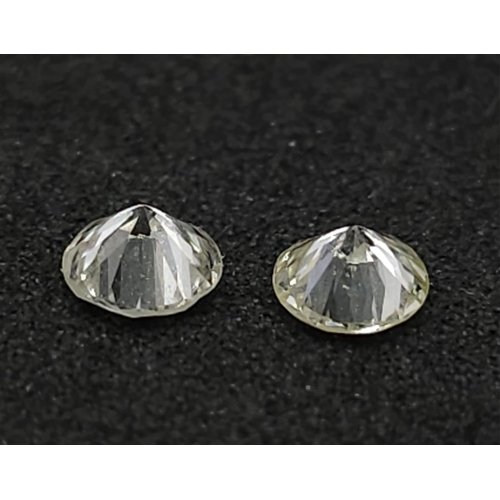 511 - PAIR OF ROUND BRILIANT CUT LOOSE DIAMONDS STONES, APPROX 0.44CT TOTAL