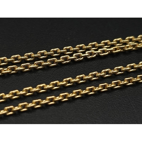 6 - A TIFFANY & CO HARDWEAR INTERLOCK LINK PENDANT ON 18K YELLOW GOLD CHAIN, PENDANT DROP 32mm and chain... 