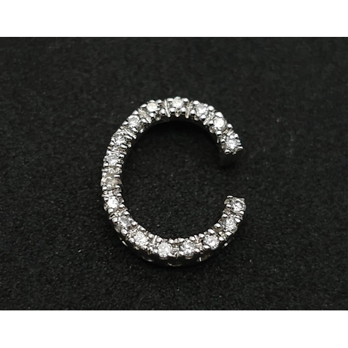 998 - 9kt White Gold Diamond Set initial 'C' Pendant
W: 0.6g