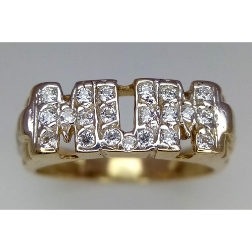 418 - 9kt Yellow Gold Stone Set Mum Ring
W: 3.4g
Size Q