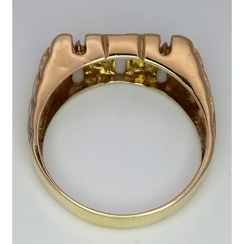 418 - 9kt Yellow Gold Stone Set Mum Ring
W: 3.4g
Size Q