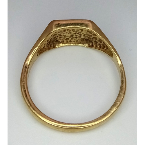 459 - 9kt Yellow Gold CK Calvin Klein Signet Ring.
3.9g
Size U