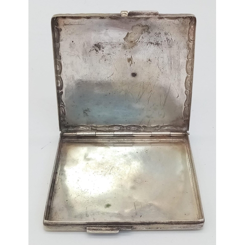 852 - WW1 Imperial German Heavy Silver-Plated Pill Case with an Iron Cross of the lid.