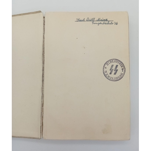 1093 - 1935 Dated German Book from the Waffen SS Reichsführerschule (leaders training school) in Wewelsburg... 