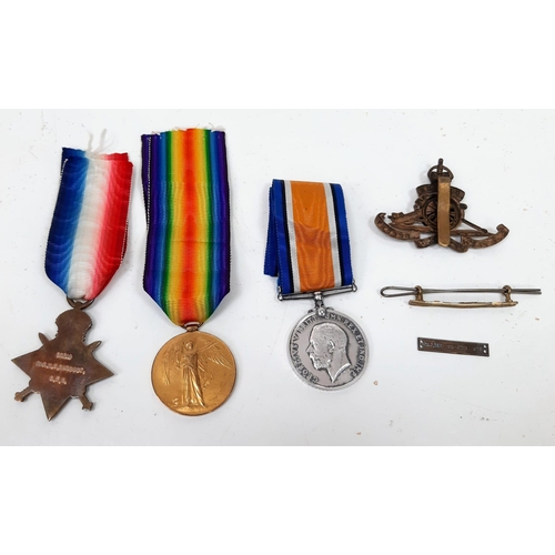 270 - WW1 1914 “Mons” Star Trio with 5th Aug-22nd Nov 1914 Bar. Awarded to 80319 Gnr Walter H Durrant Roya... 