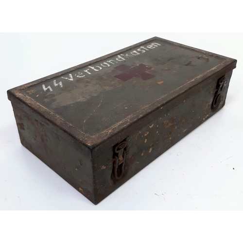 551 - WW2 Waffen SS First Aid Tin Dated 1939 with contents.