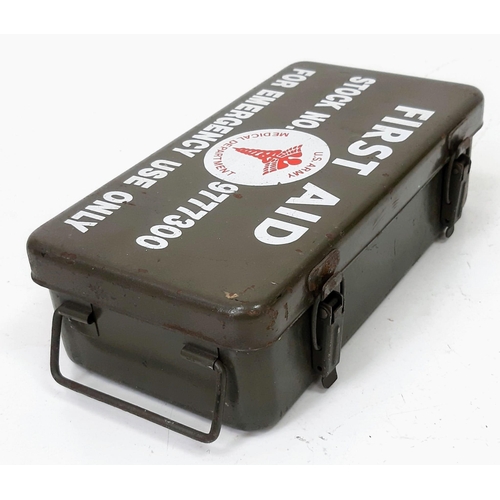 652 - WW2 American Vehicle First Aid Box with War Dated Contents.